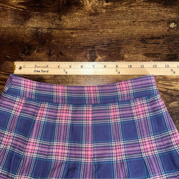 Spao x Sailor Moon Shorts Womens Small Purple Plaid Pleated Moon Logo Mini Skort - Picture 7 of 9